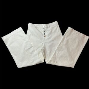 Lafayette 148 New York White Flare Wide Leg Jeans